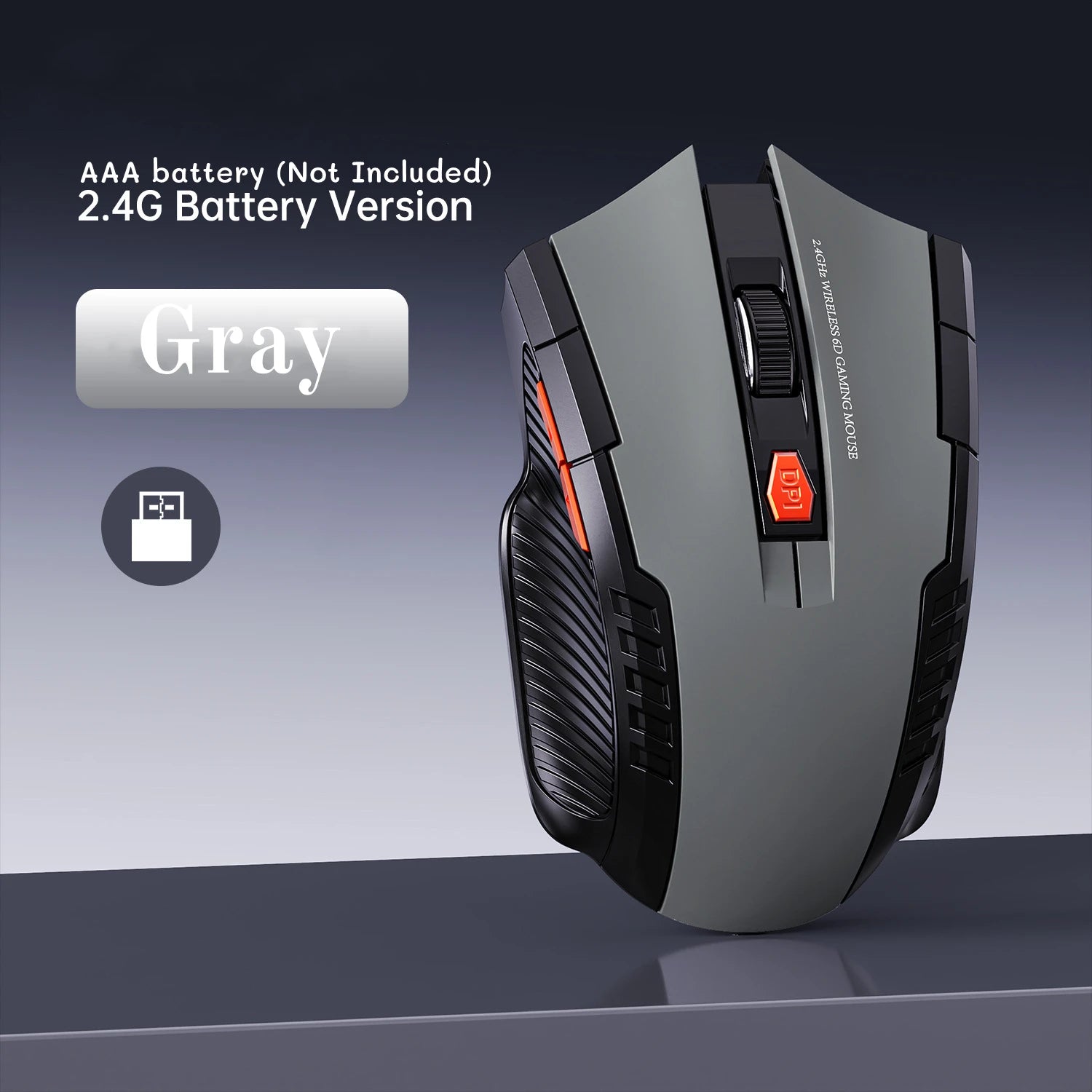 Portable 2.4G Wireless Mouse with USB Receiver 6 Buttons Adjustable DPI Gaming Mouse for PC Laptop Accessories