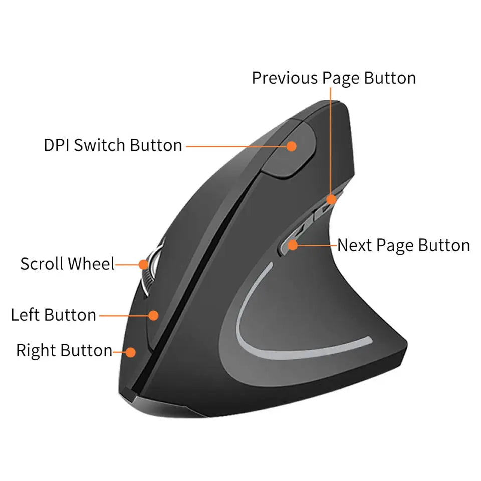 Vertical Wireless USB Mouse Ergonomic Rechargeable Portable PC Gamer For Computer Laptop Notebook Mause Gaming Accessories Mous