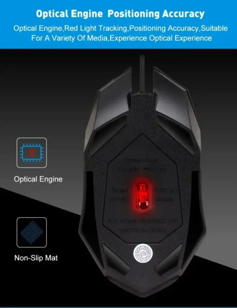USB RGB Wired Gaming Mouse 1600 DPI Ergonomic Backlit