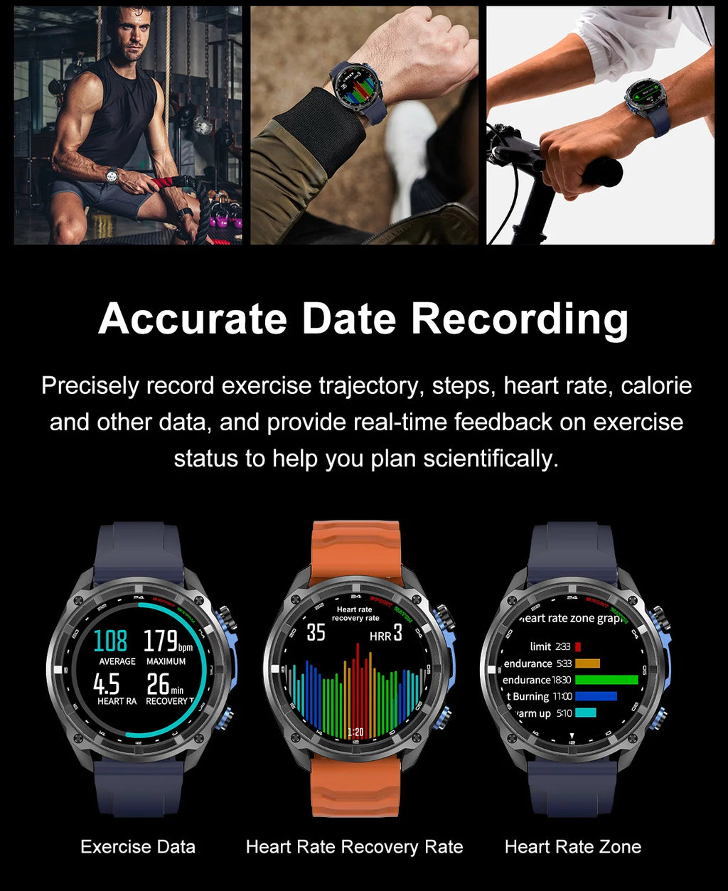GPS Offline Map Smart Watch – 1000mAh