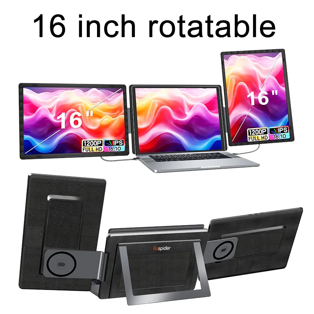 14" FHD IPS Dual Portable Monitor Screen Extender