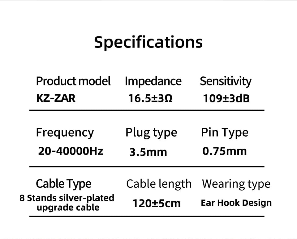 KZ ZAR 8-Driver Audiophile Earphones 1 Dynamic+7BA HiFi Soundstage Gaming/Monitor Headphones