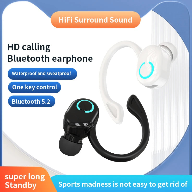 HiFi Bass Ear-Hook Earbuds Noise Cancelling Waterproof