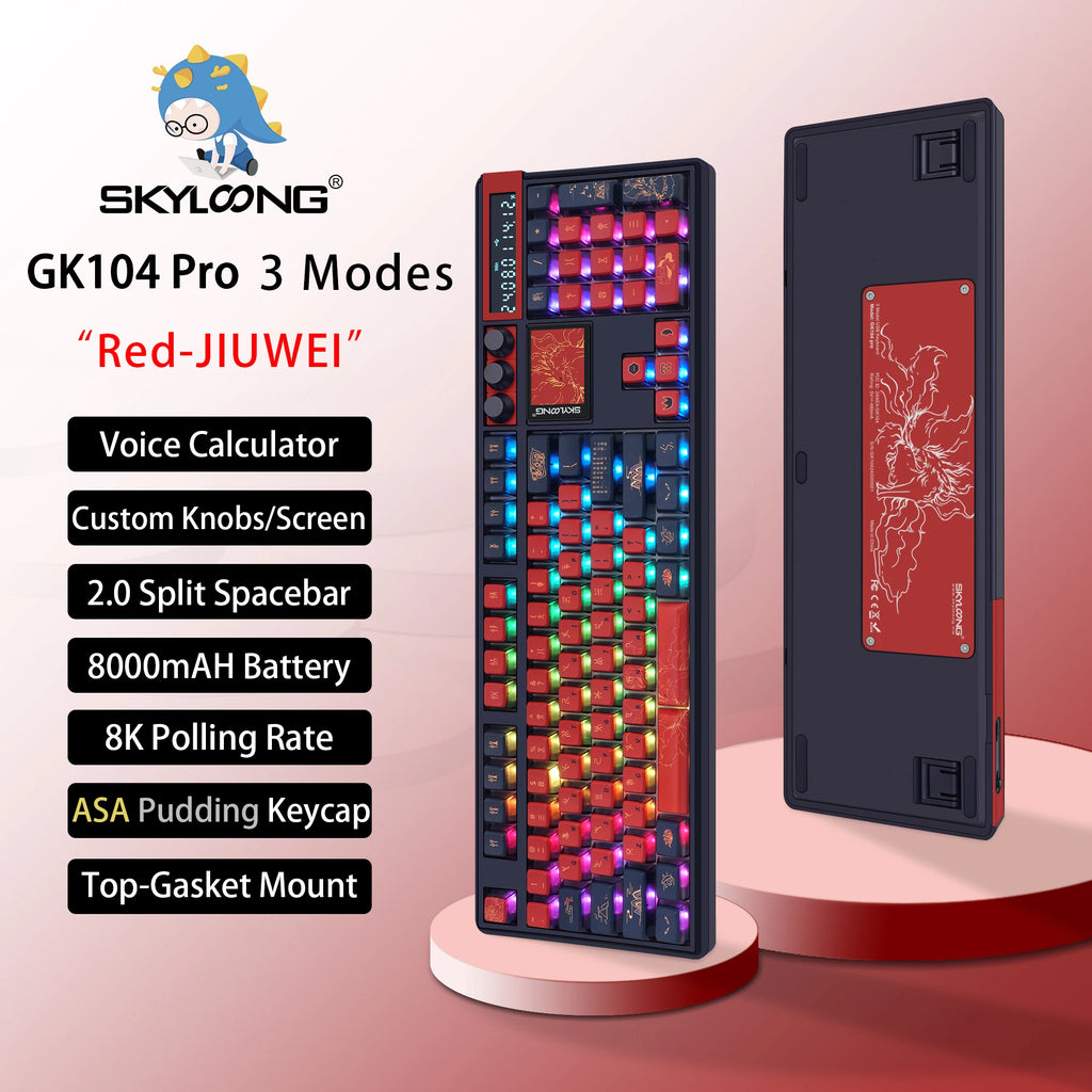 SKYLOONG GK104 Pro Mechanical Keyboard Wireless Gaming Keyboard Full-Size RGB PBT Keycap Hot-swap Silent Switch PC Accessories