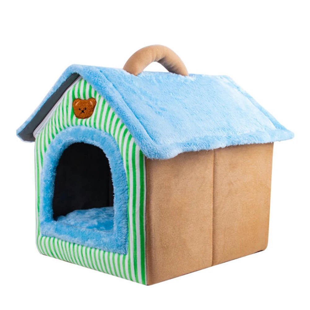 Foldable Washable Pet Cave House – Cat & Small Dog Bed