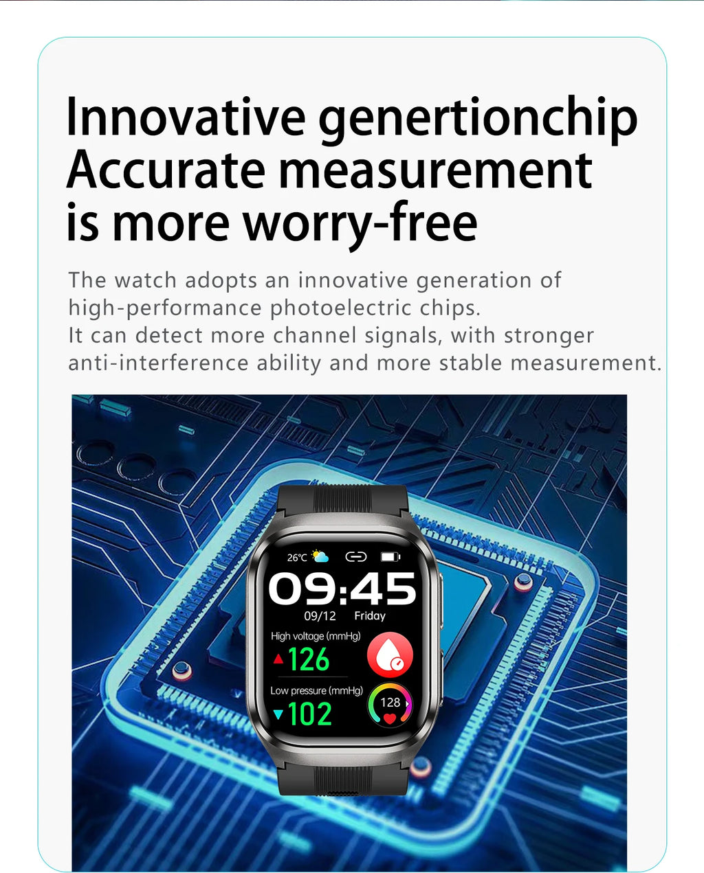 Airbag ECG Smart Watch with NFC