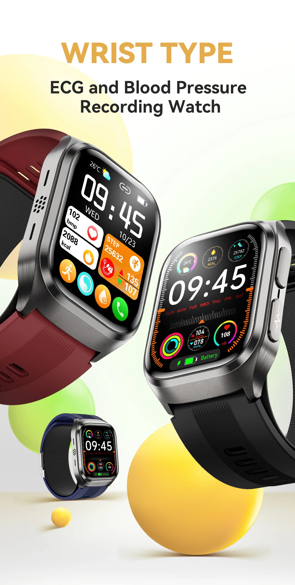 ECG+PPG Airbag Smart Watch