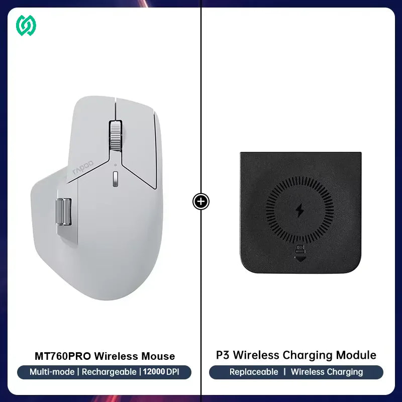 Rapoo MT720PRO Wireless Mouse 12000 DPI NearLink Bluetooth