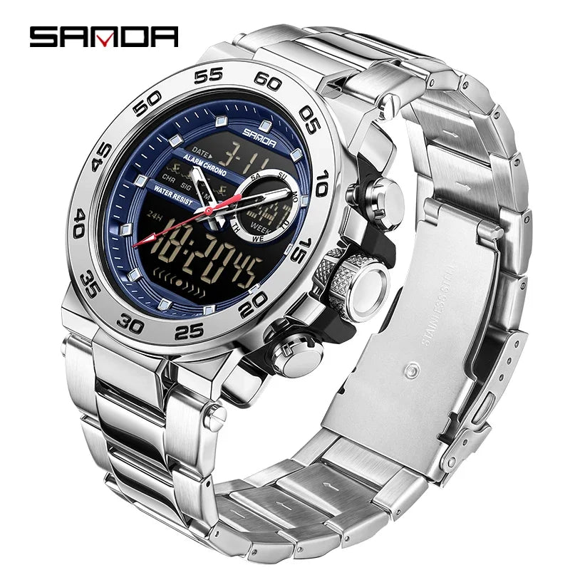 SANDA 6296 Men's Dual Display Sports Watch