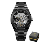 SKROX 1174 Gold Diamond Skeleton Automatic Watch