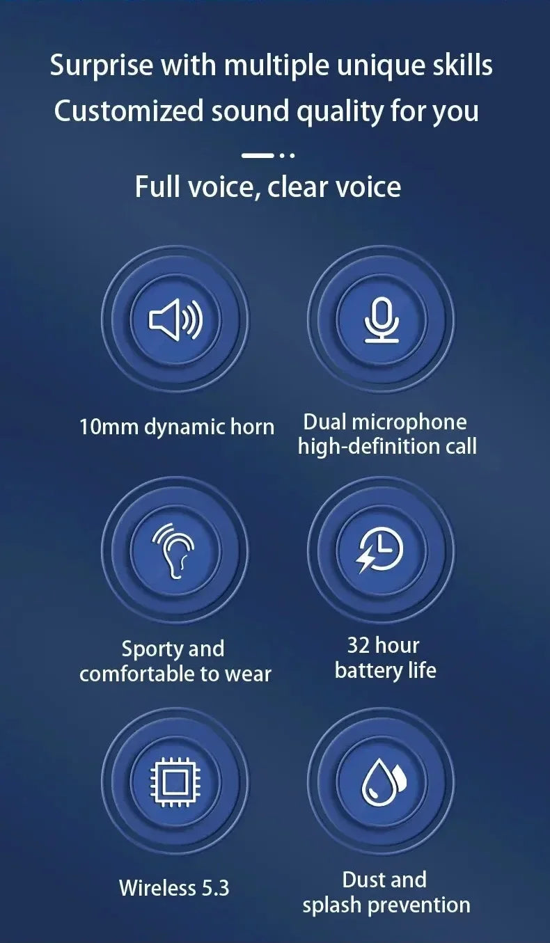 True Wireless Earbuds Ear Hook Sports HiFi Waterproof
