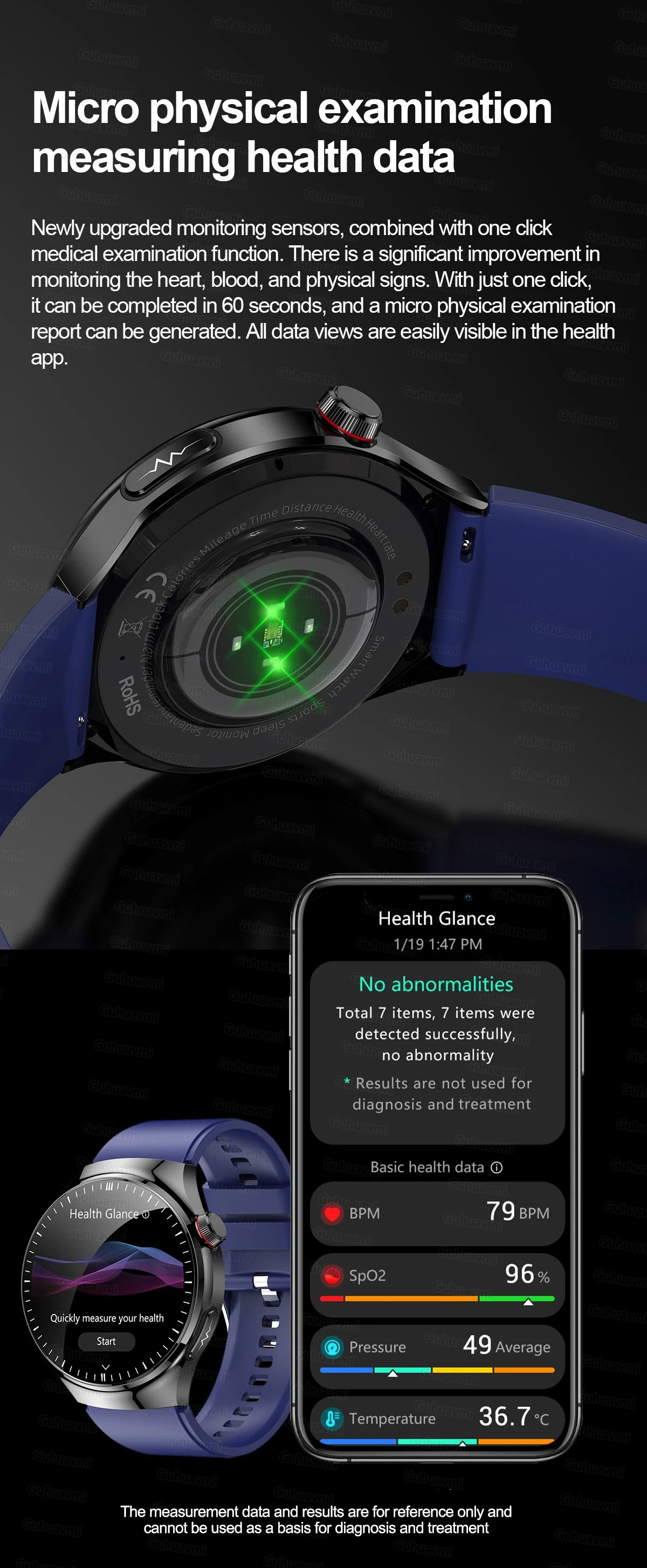 ECG Uric Acid Health Smart Watch