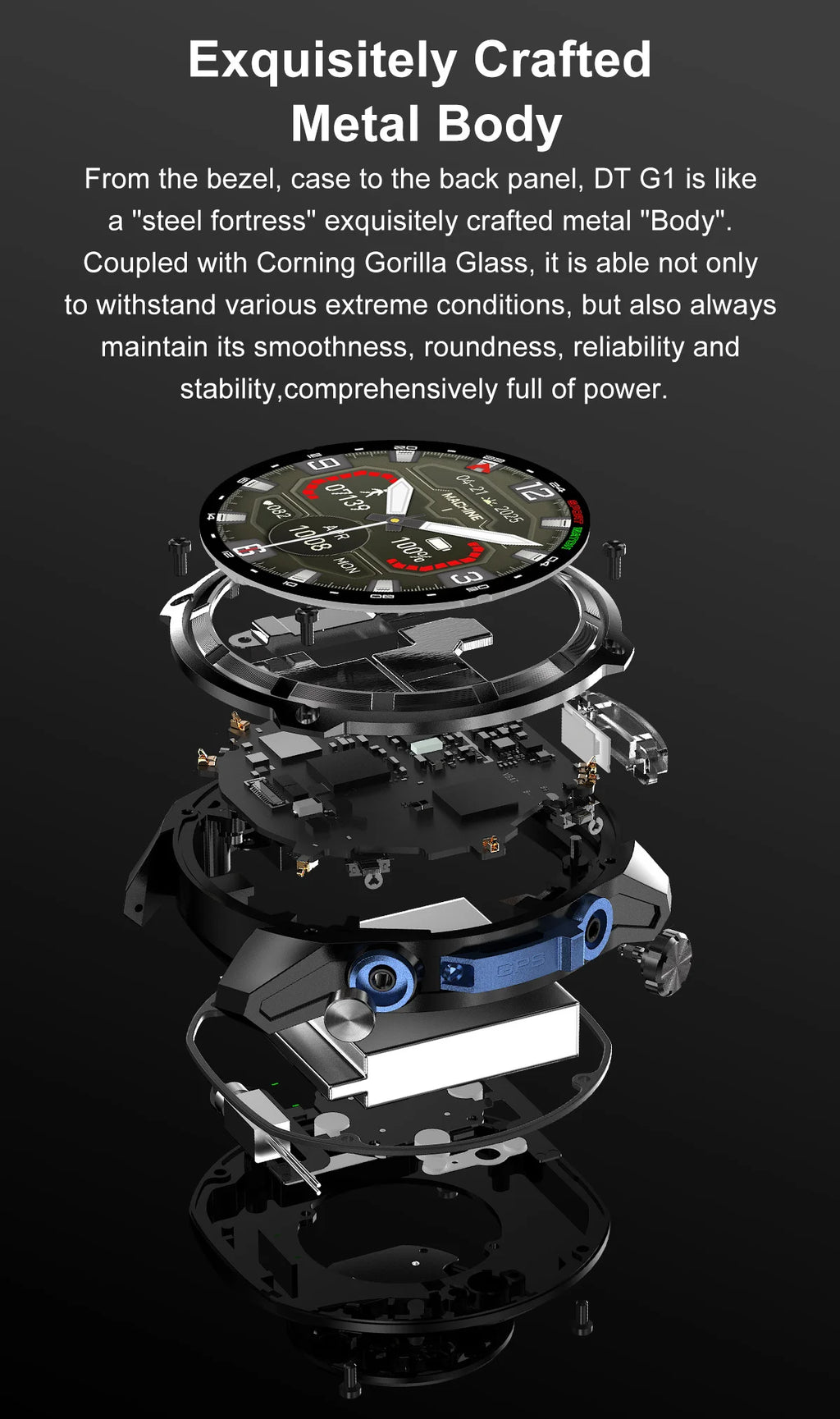 GPS Offline Map Smart Watch – 1000mAh
