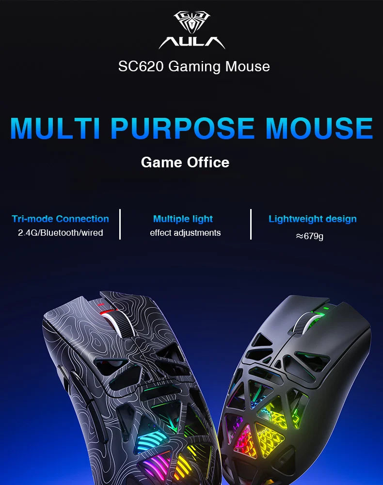 AULA SC620 Wireless Gaming Mouse 12000 DPI RGB