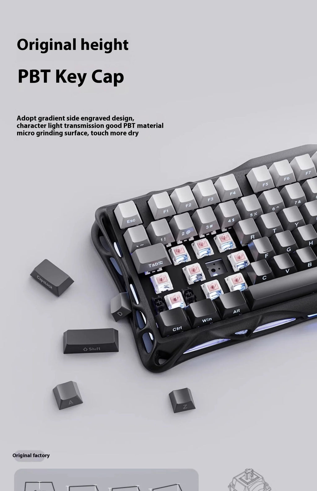 GravaStar K1 75 Tri-Mode Wireless Mechanical Gaming Keyboard