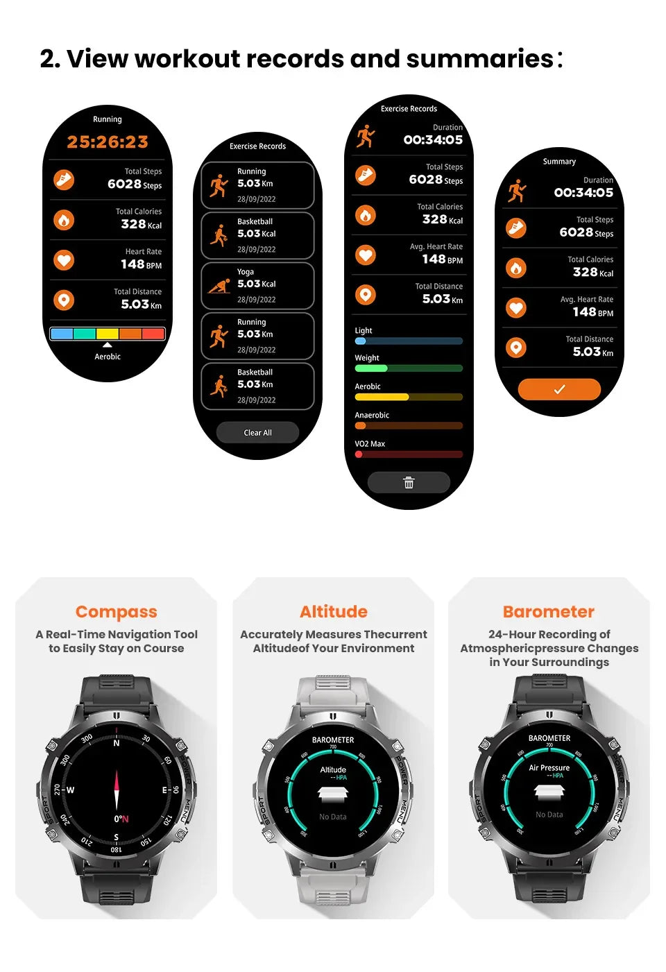 Large Battery Outdoor Smart Watch