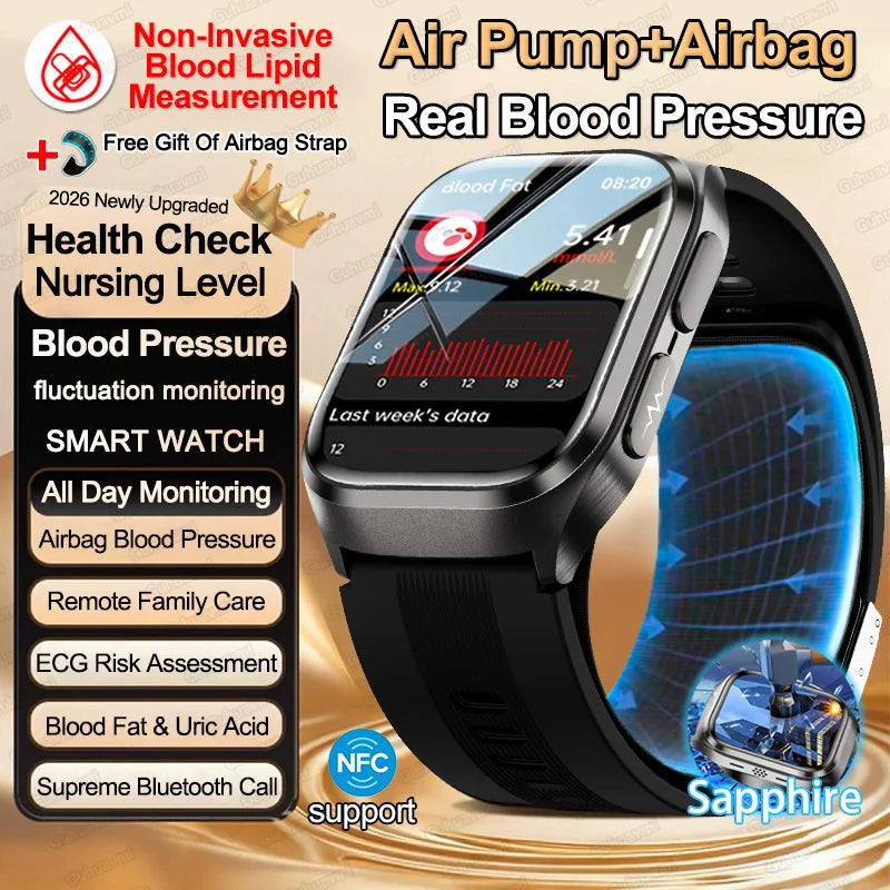 Airbag ECG Smart Watch with NFC