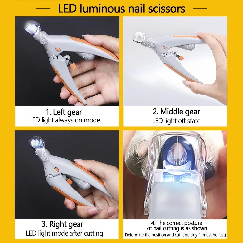 Pet Nail Clipper with LED Light – Cat, Dog & Rabbit