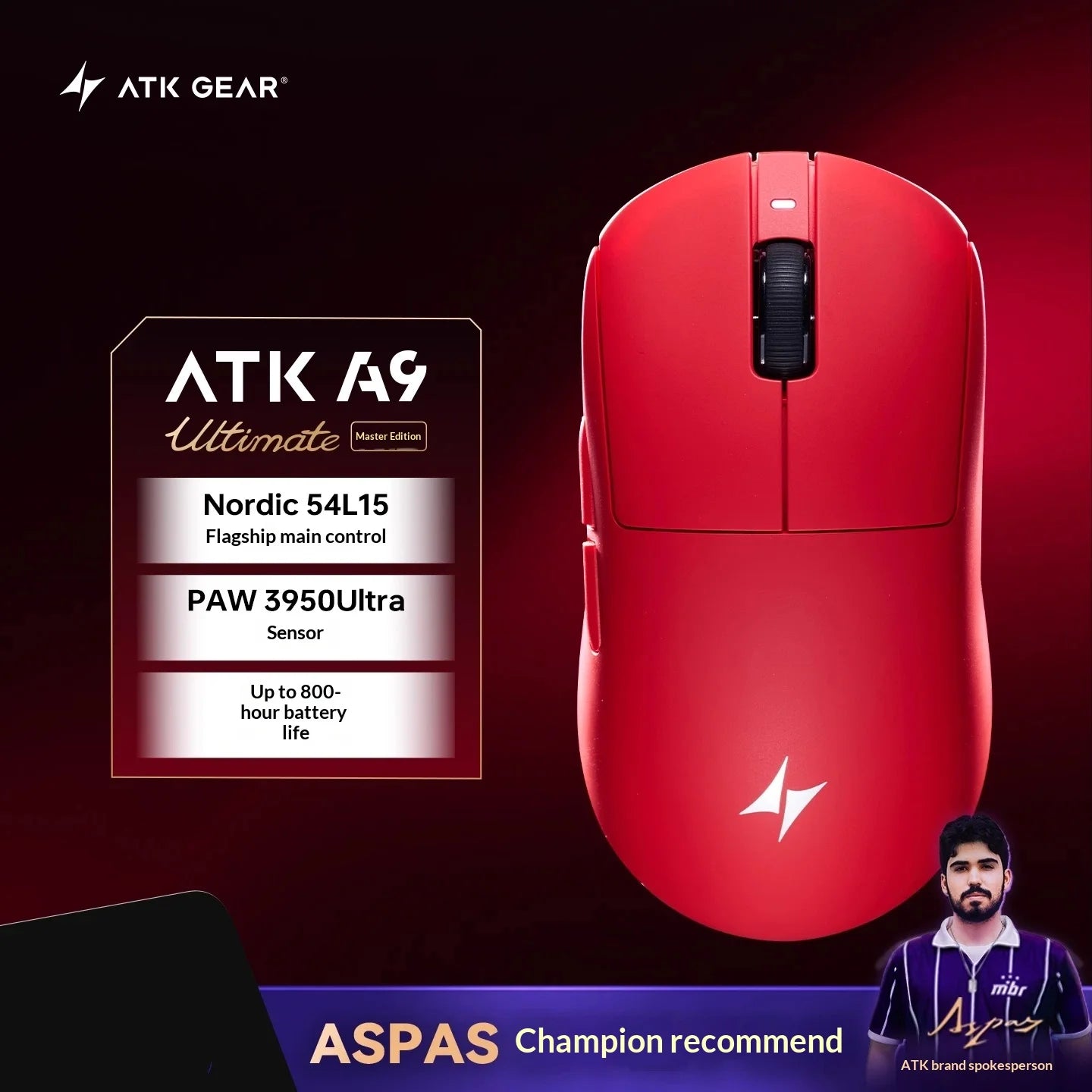 ATK DragonFly A9 Air Wireless Gaming Mouse 42000 DPI 8KHz