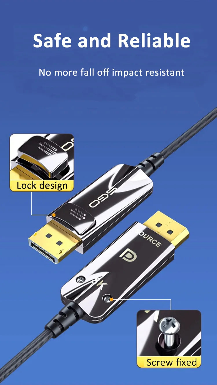 16K Fiber Optic DisplayPort 2.1 Cable