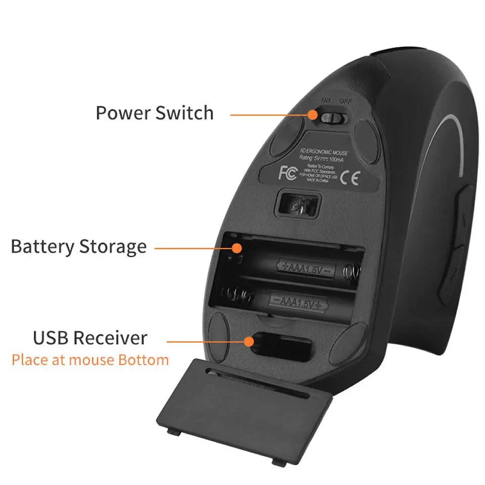 Vertical Wireless USB Mouse Ergonomic Rechargeable Portable PC Gamer For Computer Laptop Notebook Mause Gaming Accessories Mous