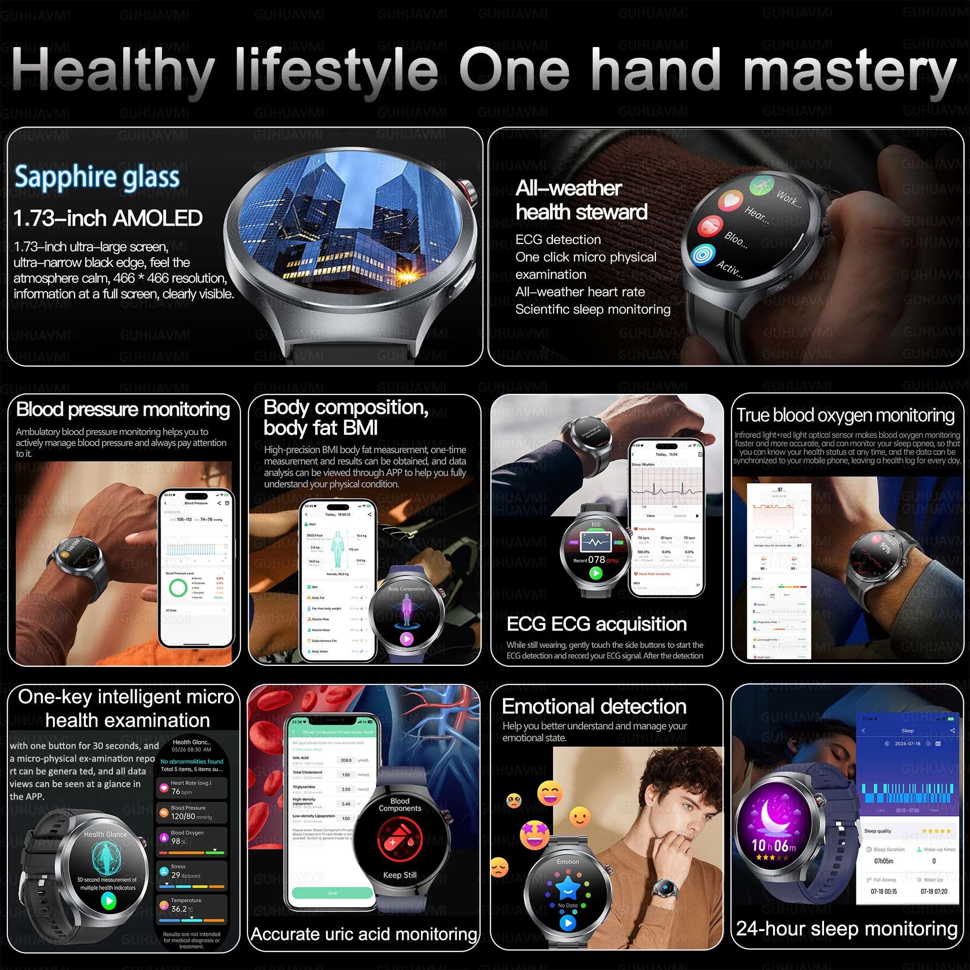 ECG+PPG Blood Lipid Smart Watch