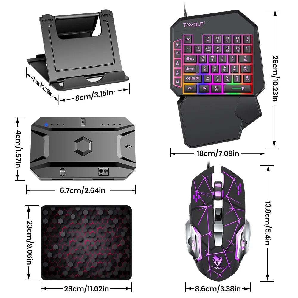 5-in-1 RGB Gaming Keyboard & Mouse Combo with Controller