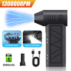 130,000 RPM Rechargeable Air Duster – 3-Speed LED Blower
