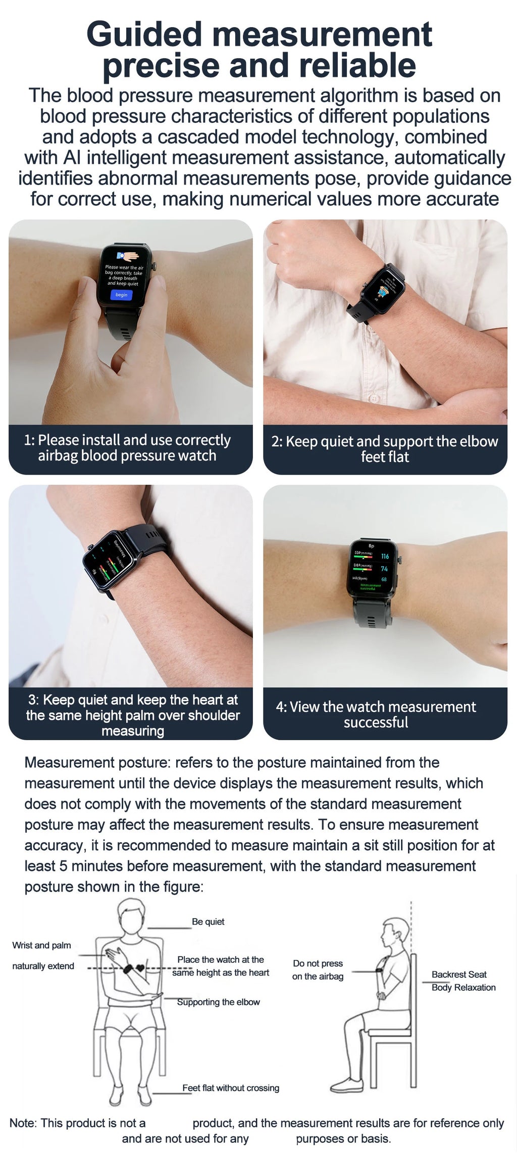 Air Pump Blood Pressure Smart Watch 2026