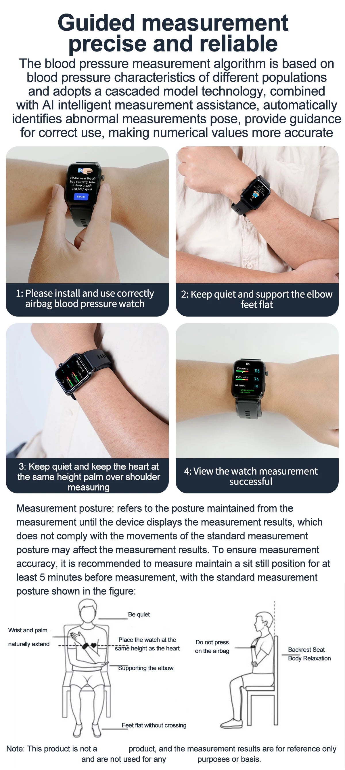 Air Pump Blood Pressure Smart Watch 2026
