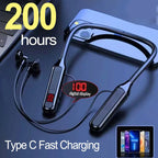 Wireless Neckband Earphones Bluetooth 5.3 LED Waterproof Magnetic
