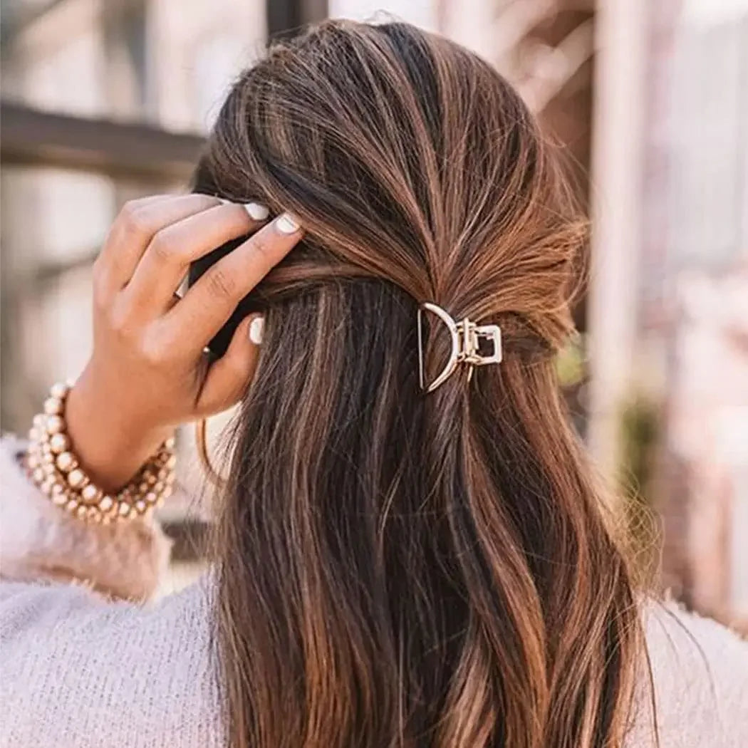 Mini Gold Hair Claw Clips – 2 Pack
