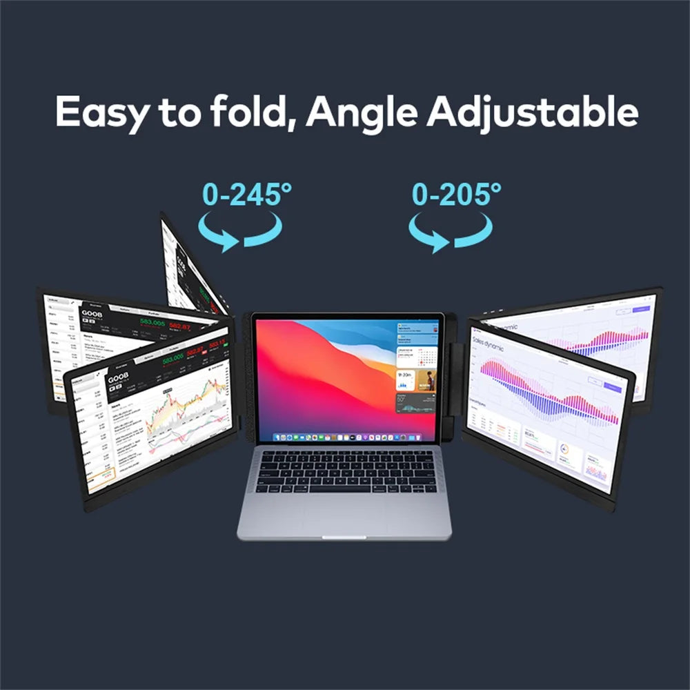 14" FHD IPS Dual Portable Monitor Screen Extender
