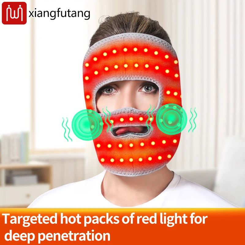 Electric Heated Facial Mask – Red Light Massager for Muscle Relaxation
