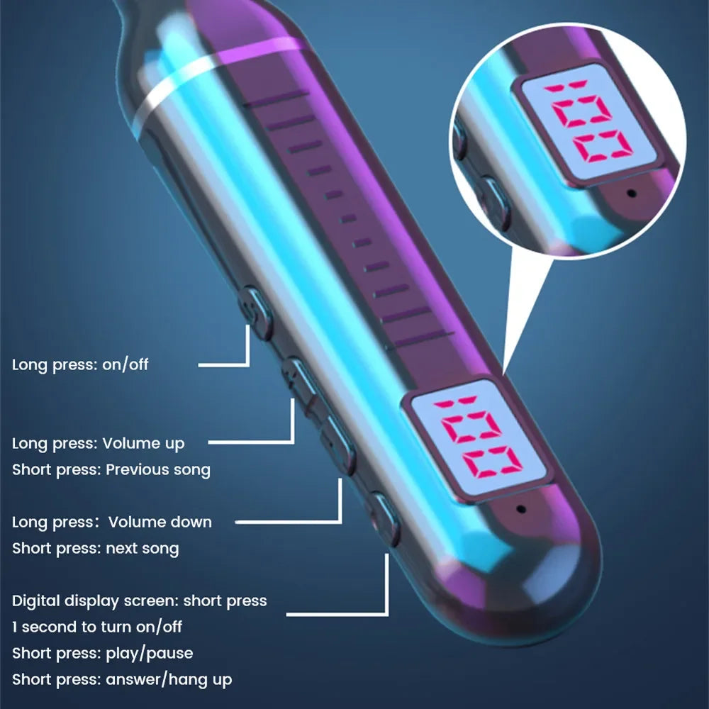 Wireless Neckband Earphones Bluetooth 5.3 LED Waterproof Magnetic