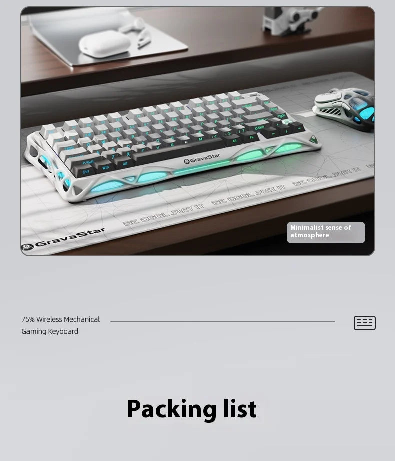 GravaStar K1 75 Tri-Mode Wireless Mechanical Gaming Keyboard
