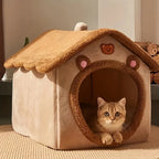 Foldable Washable Pet Cave House – Cat & Small Dog Bed