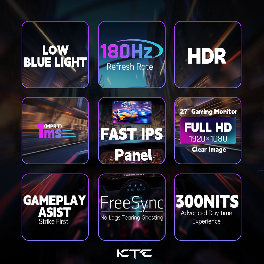 KTC 27" 180Hz 1ms Fast IPS FHD Gaming Monitor