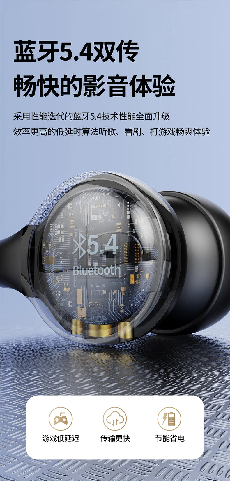 Wireless Clip Ear Headphones Noise Cancelling Sports Gaming