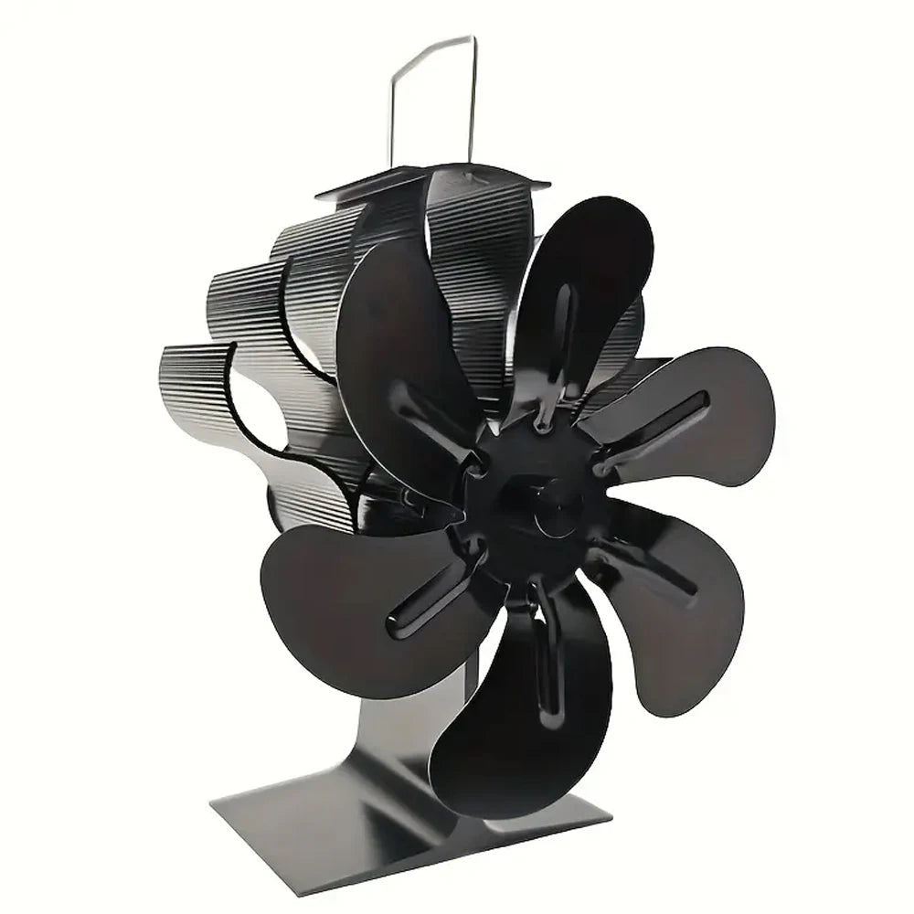 6-Blade Eco Fireplace Fan – Heat-Powered Stove Fan