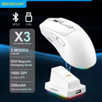 NexusClick Dual Mode Wireless Gaming Mouse,Lightweight RGB Backlit Magnetic Charging Dock DPI Adjustable Ergonomic for Laptop PC