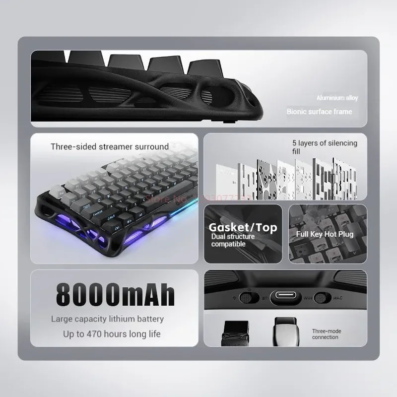 GravaStar K1 75 Tri-Mode Wireless Mechanical Gaming Keyboard