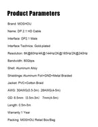 MOSHOU DisplayPort 2.1 Cable 80Gbps 16K G-Sync HDR10