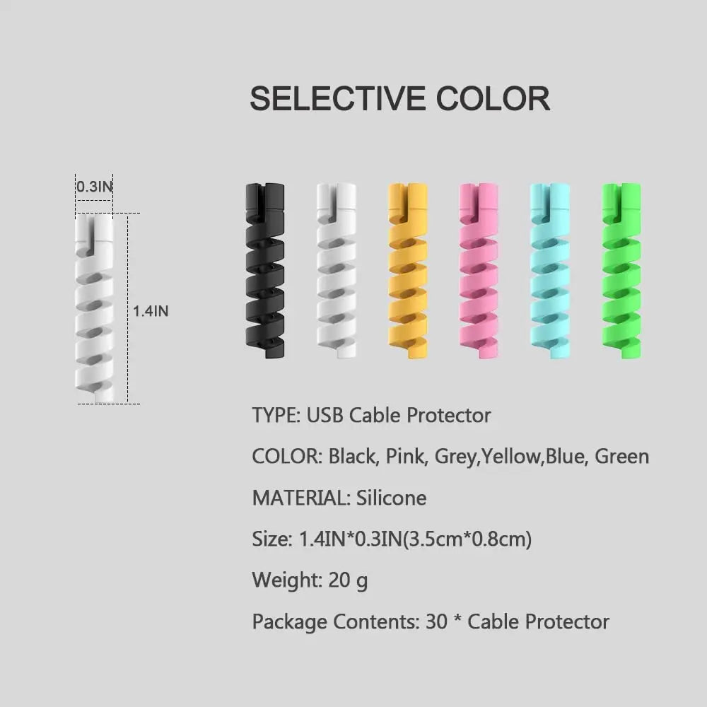 Spiral Silicone Charging Cable Protector