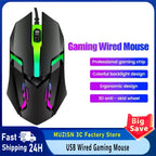 USB RGB Wired Gaming Mouse 1600 DPI Ergonomic Backlit
