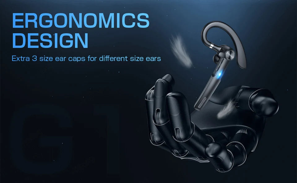 Wireless Bluetooth Headset Noise Cancelling Handsfree Business