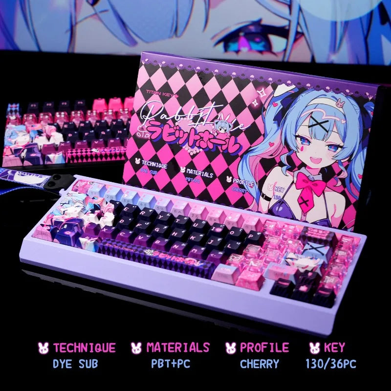 Rabbit Hole Anime PBT Keycaps