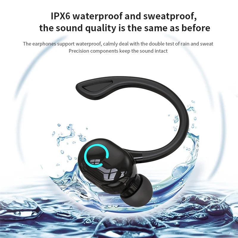 HiFi Bass Ear-Hook Earbuds Noise Cancelling Waterproof