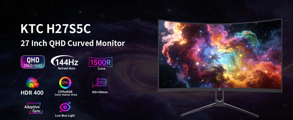 KTC H27S5C 27" Curved QHD 144Hz Gaming Monitor