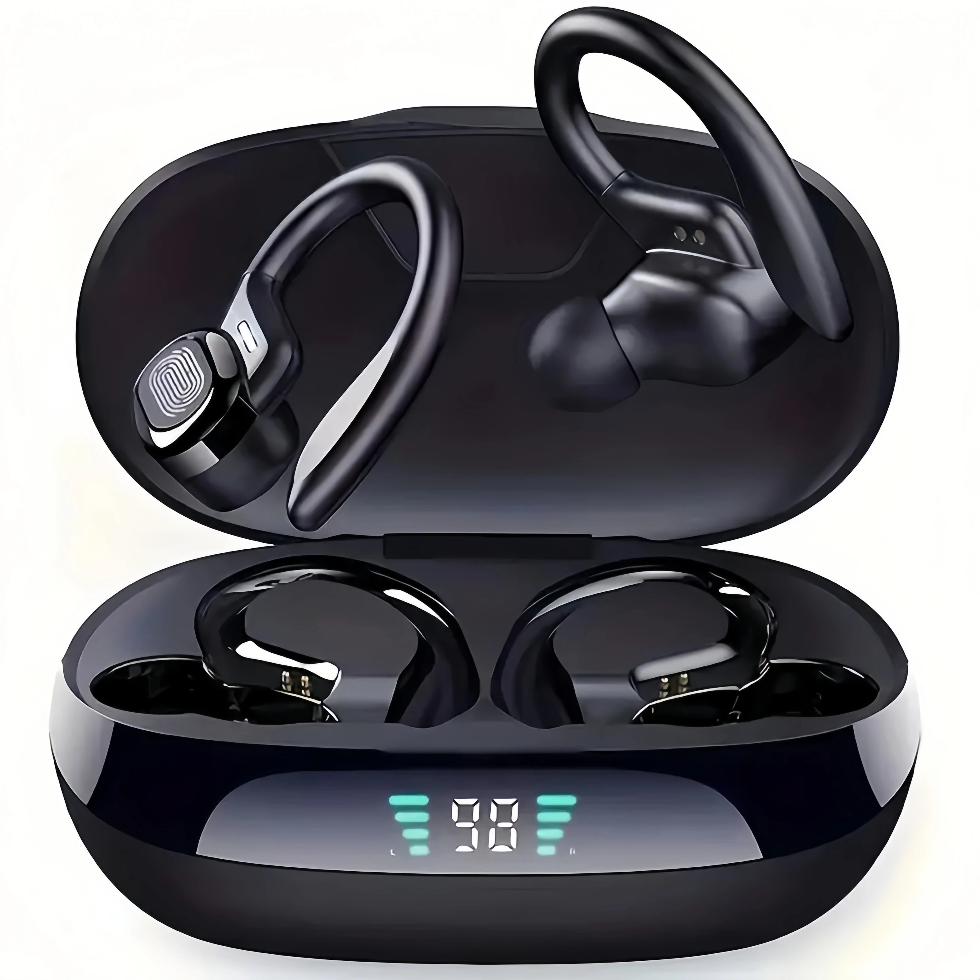 True Wireless Earbuds LED Display Sports Ear Clip with Mic
